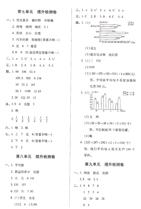 计算小能手四年级下册数学答案