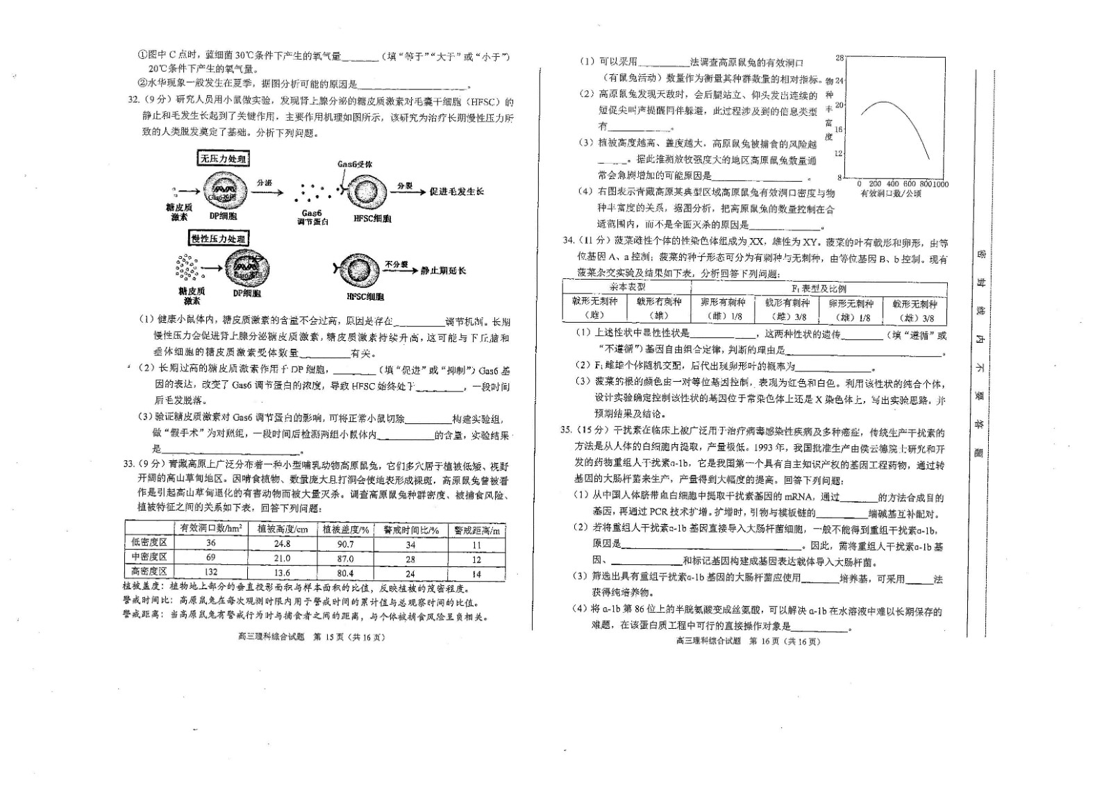 安徽省合肥市2023届高三二模理科综合试题