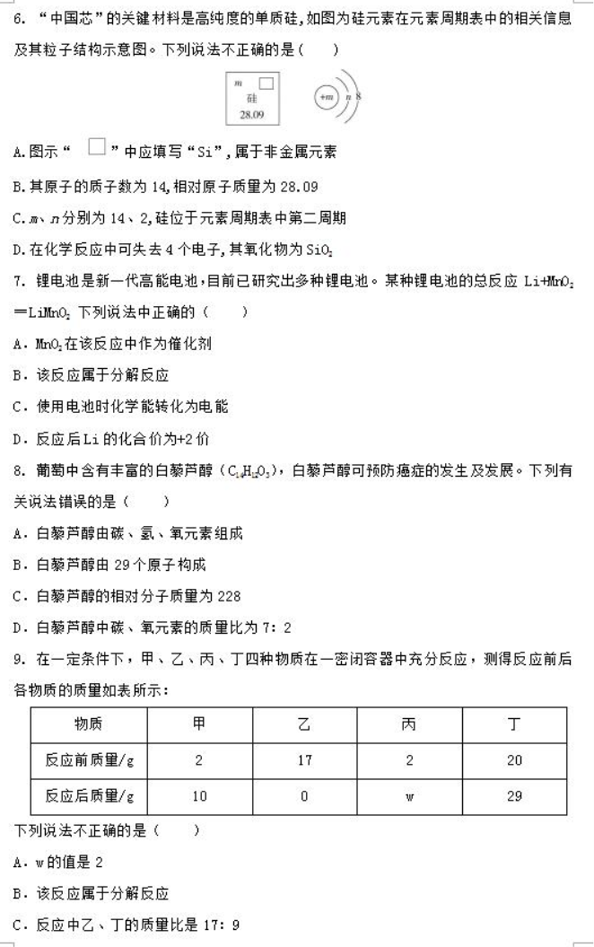 2023广东实验中学中考化学模拟试题
