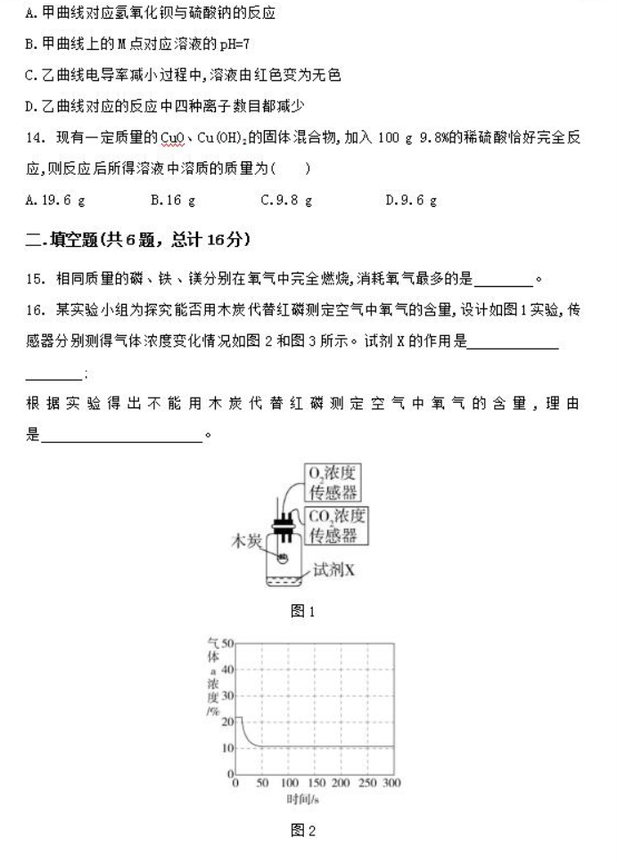 2023广东实验中学中考化学模拟试题