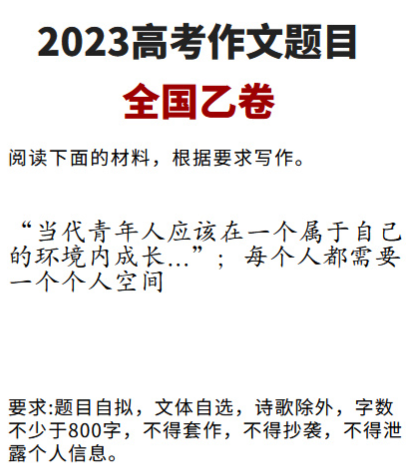 2023安徽高考语文作文题目公布
