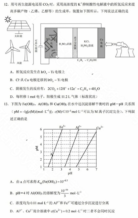 2023高考全国甲卷理综化学真题