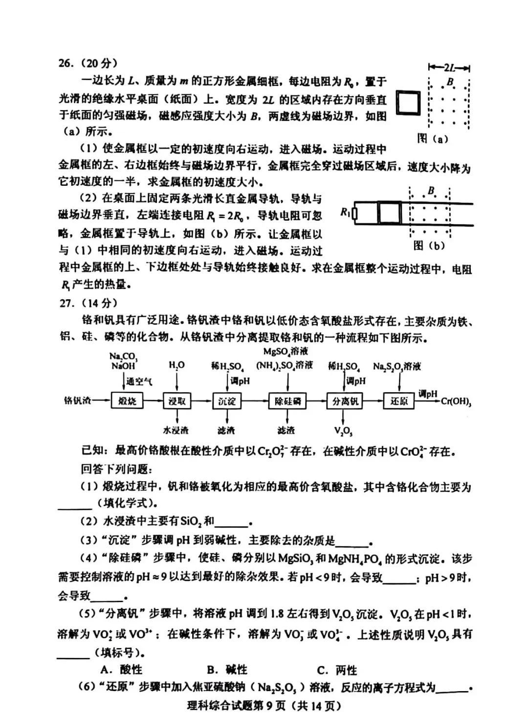 高考2023新课标二卷理综试题图