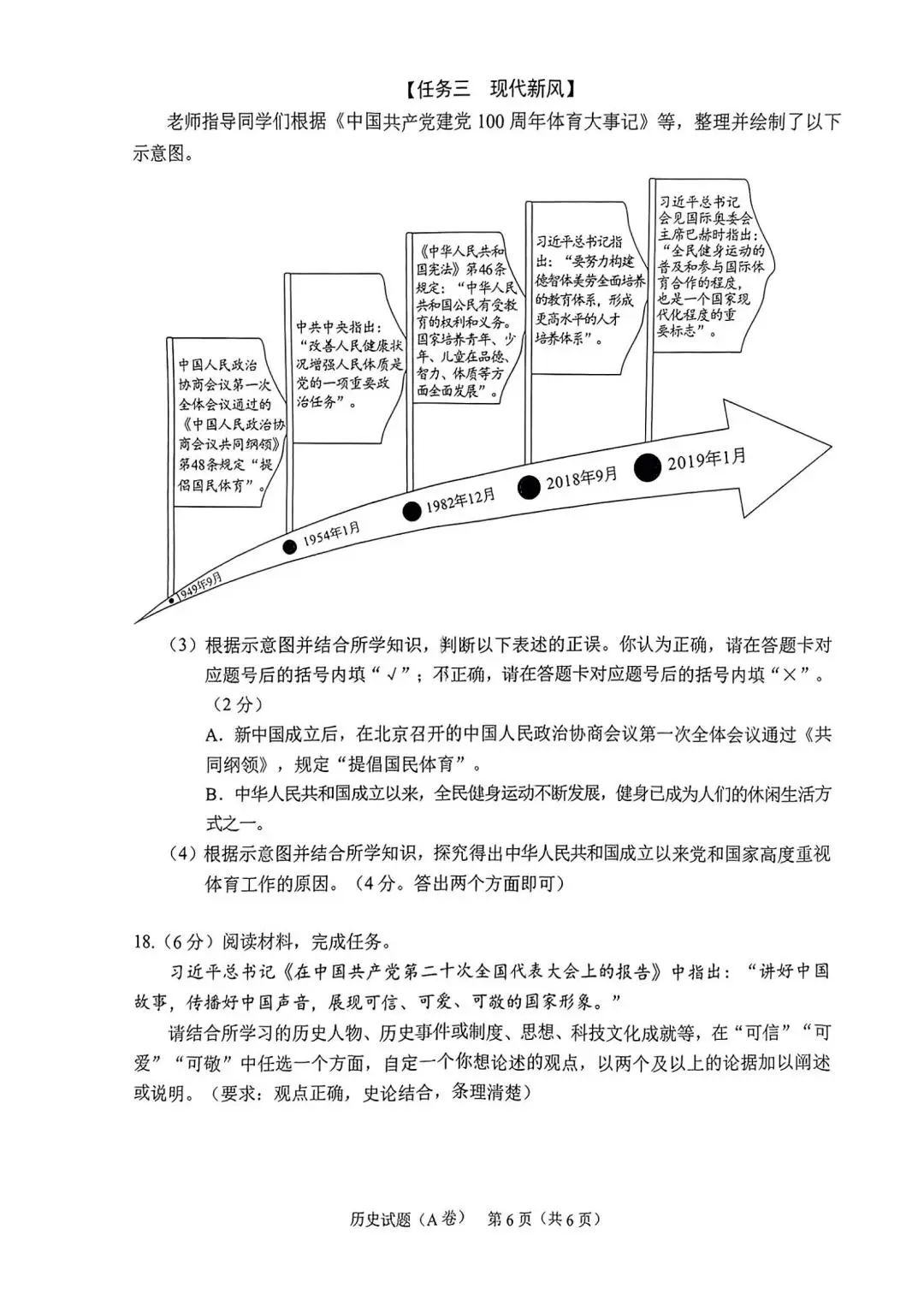 2023年中考重庆市历史试题（A卷）