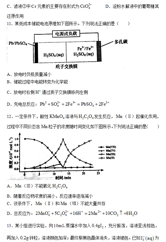 2023年辽宁化学高考试卷图片版