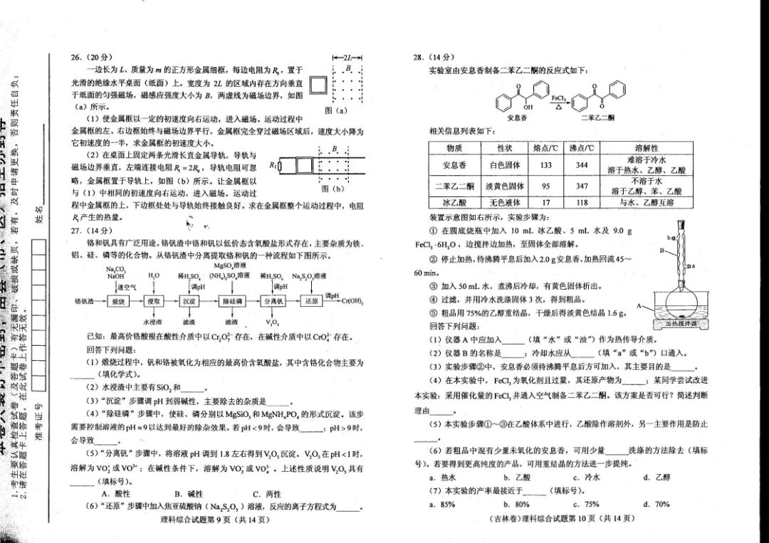 2023年高考新课标2卷理综真题