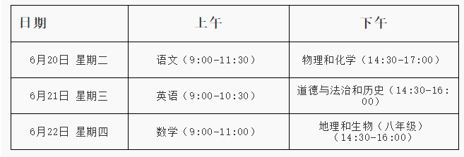 2023年湖北宜昌中考时间