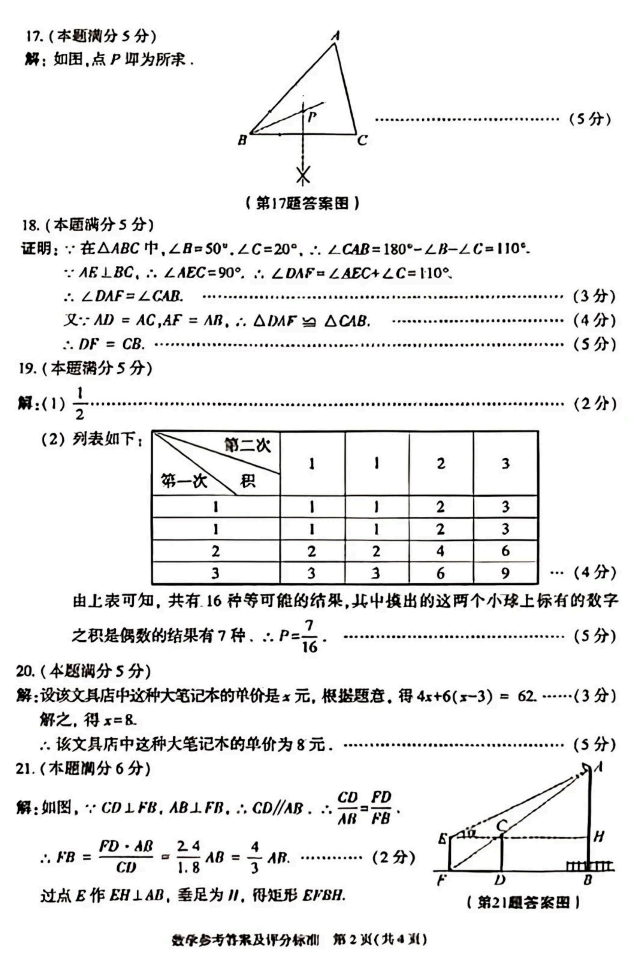 2023陕西中考数学试卷