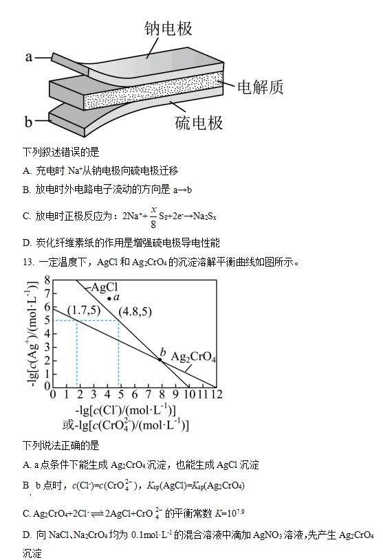 2023宁夏高考理综试卷及参考答案