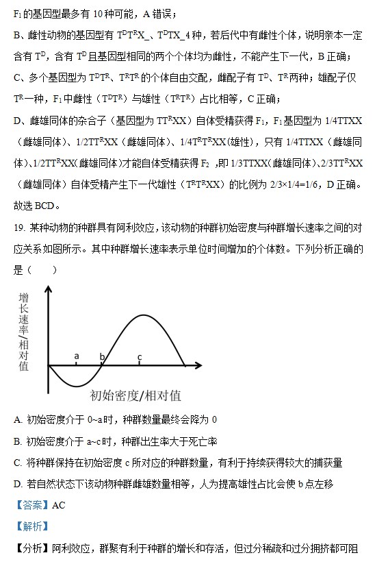 2023年高考生物山东卷试题+参考答案