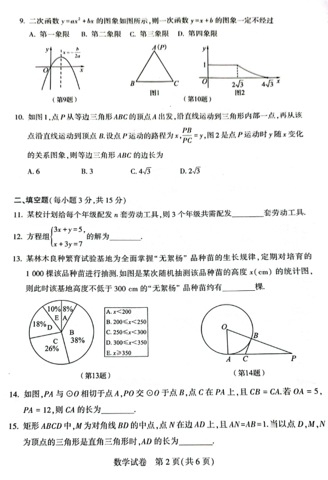 2023年河南省中考数学试题