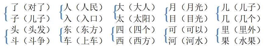 小学一年级上册语文第四单元生字表带拼音