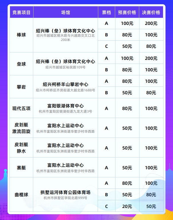 1688961020752424.jpg 杭州亚运会各项目票价