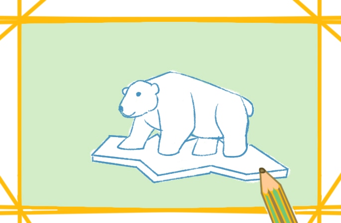 简单好看的北极熊上色简笔画要怎么画