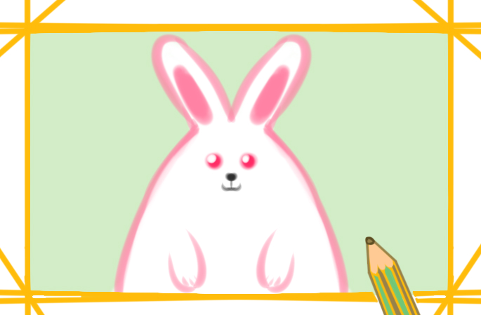 胖胖的白兔上色简笔画要怎么画