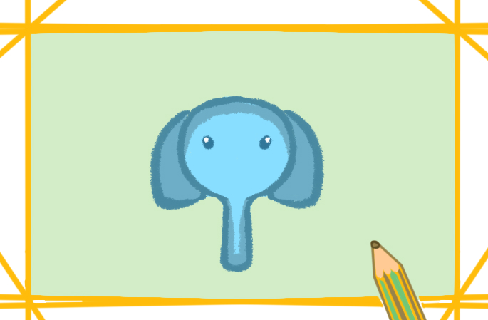 超简单的大象简笔画图片带颜色教程
