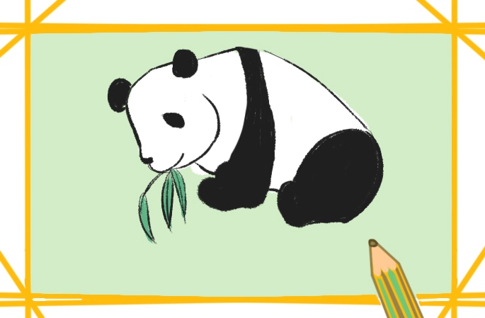 好看的大熊猫上色简笔画要怎么画