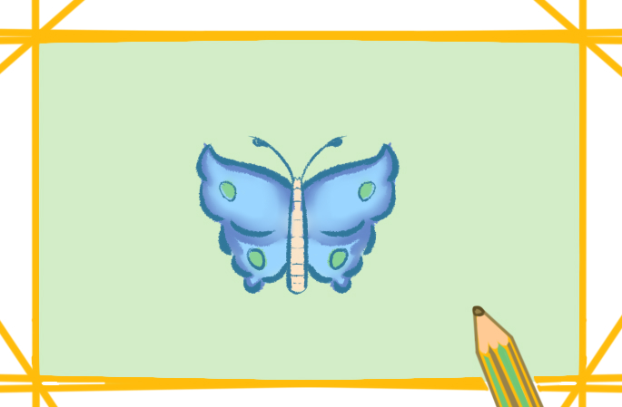 漂亮的蓝蝴蝶上色简笔画要怎么画