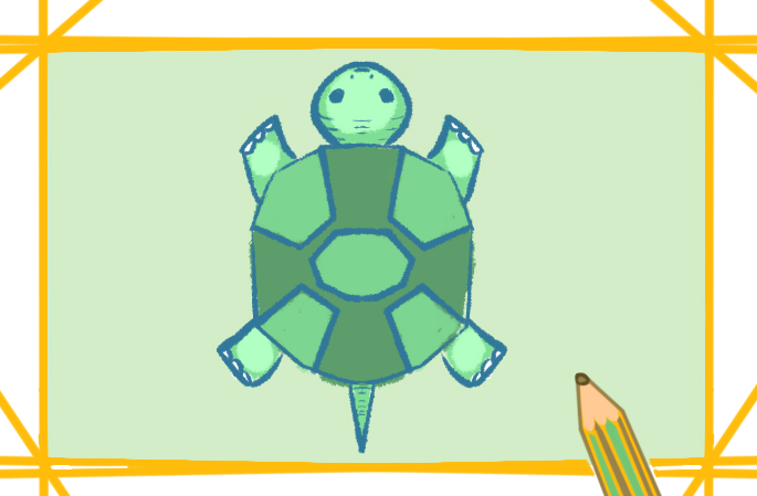 绿色大乌龟简笔画要怎么画