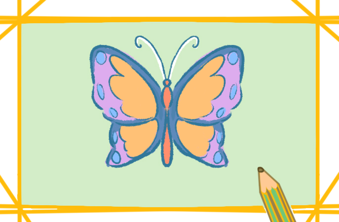 艳丽的蝴蝶上色简笔画要怎么画
