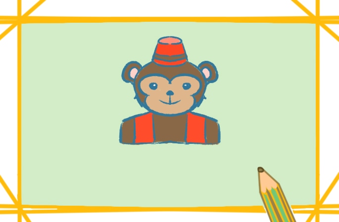 穿衣服的猴子简笔画图片怎么画