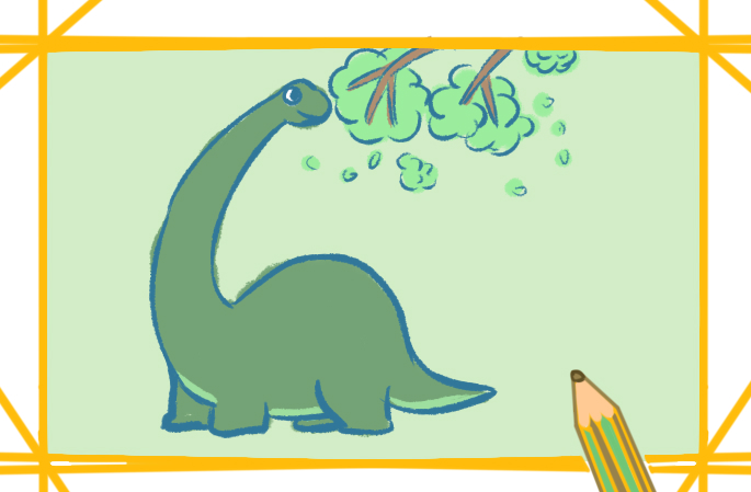 食草系的恐龙上色简笔画要怎么画