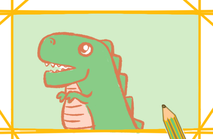 Q版的恐龙上色简笔画要怎么画