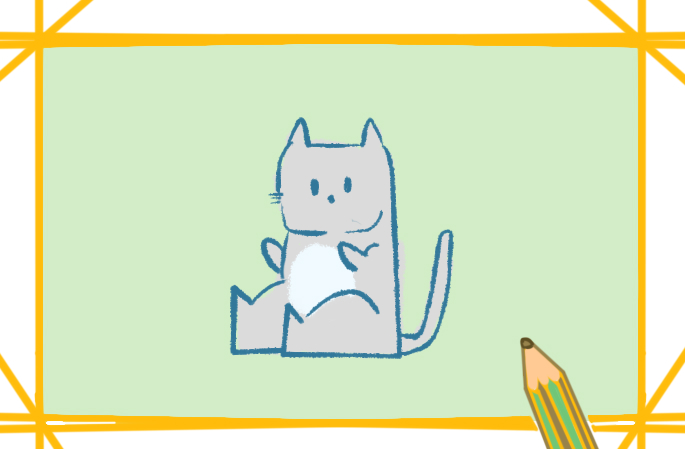 坐着的猫咪上色简笔画要怎么画