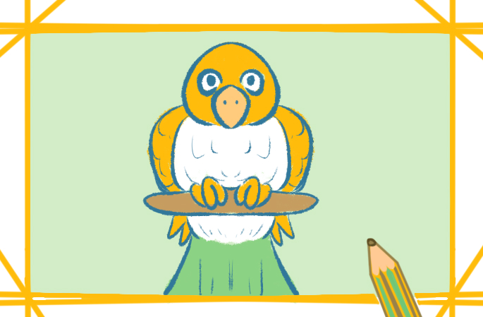 呆呆的小黄鸟可爱的简笔画怎么画简单
