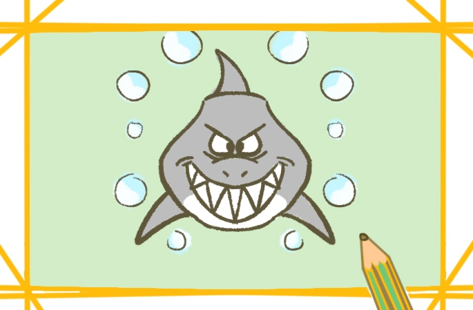 简单的大白鲨简笔画图片怎么画