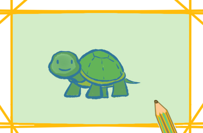 乌龟简笔画彩色儿童画怎么画