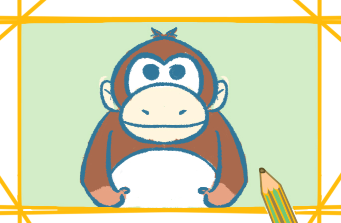 动物之大猩猩上色简笔画要怎么画
