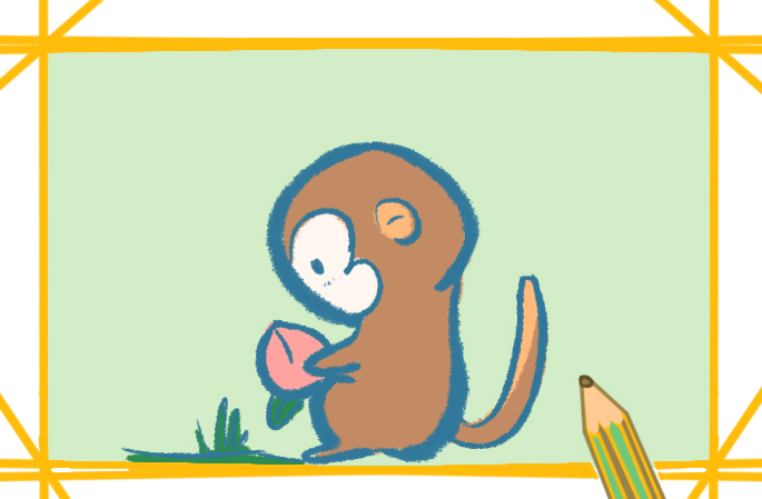 可爱好看的猴子上色简笔画要怎么画