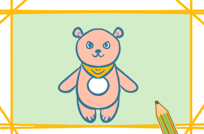 玩偶熊简笔画带颜色怎么画