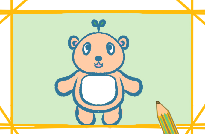 可爱的玩偶熊上色简笔画要怎么画