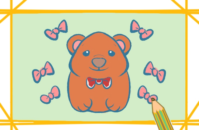 胖胖的棕熊简笔画图片怎么画