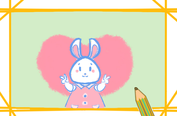 粉红色的小兔子上色简笔画要怎么画