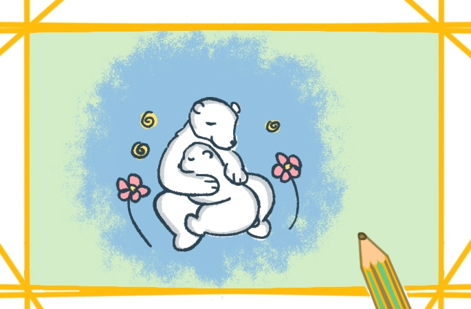 温馨的北极熊简笔画图片怎么画