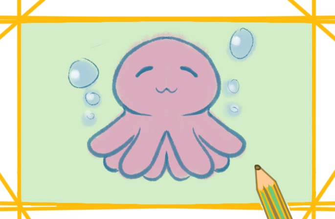 呆萌的小章鱼简笔画图片怎么画