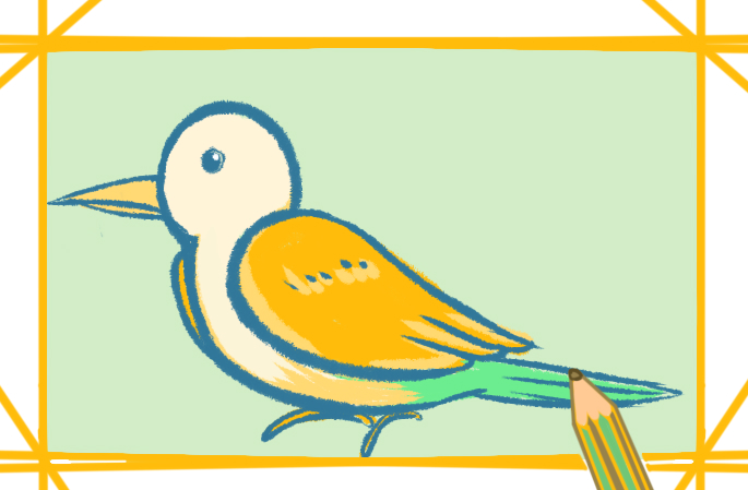 啄木鸟简笔画彩色儿童画怎么画