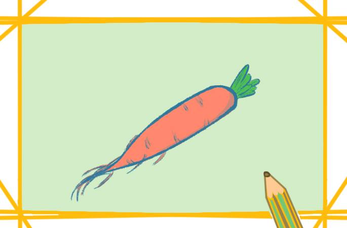 常见的胡萝卜上色简笔画要怎么画