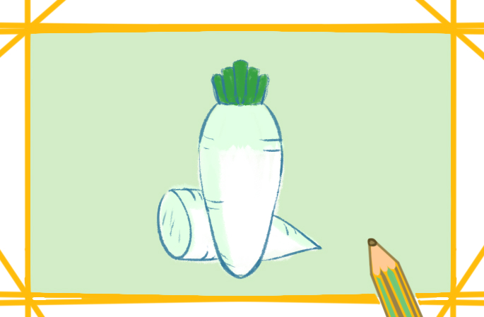 蔬菜之萝卜上色简笔画图片教程