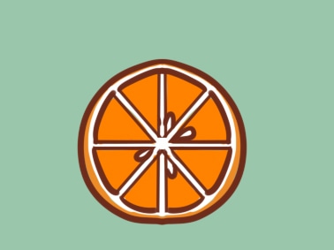 简单的橙子简笔画图片怎么画