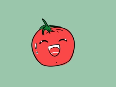 开心的番茄上色简笔画图片教程