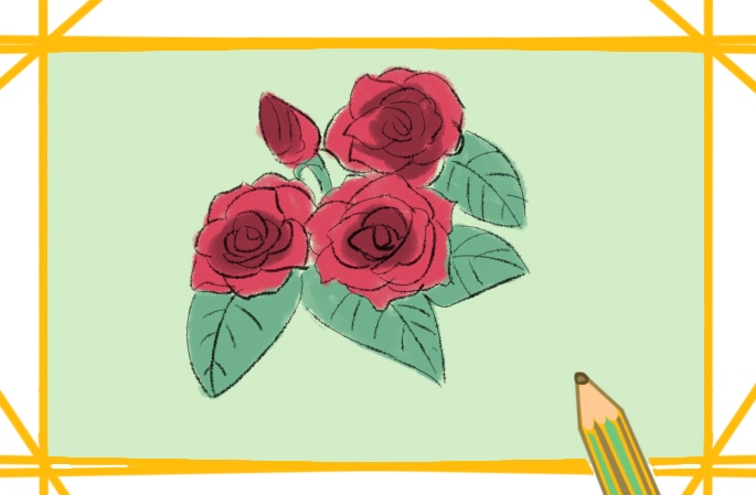 好看的蔷薇简笔画图片怎么画