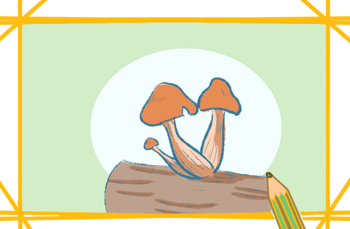 褐色的蘑菇上色简笔画要怎么画