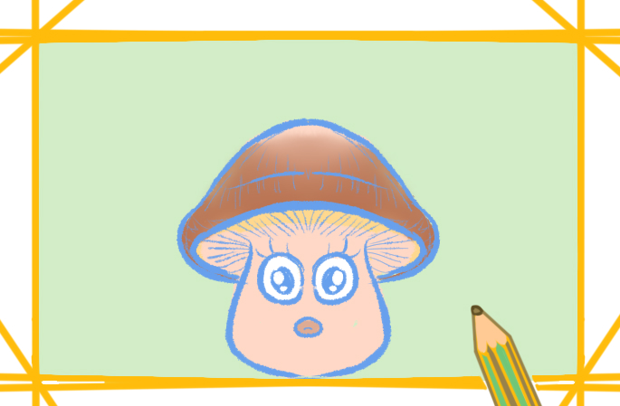 卡通小蘑菇上色简笔画要怎么画