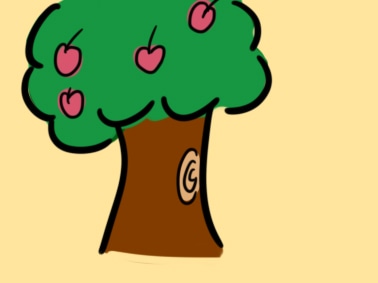 容易画的苹果树上色简笔画要怎么画