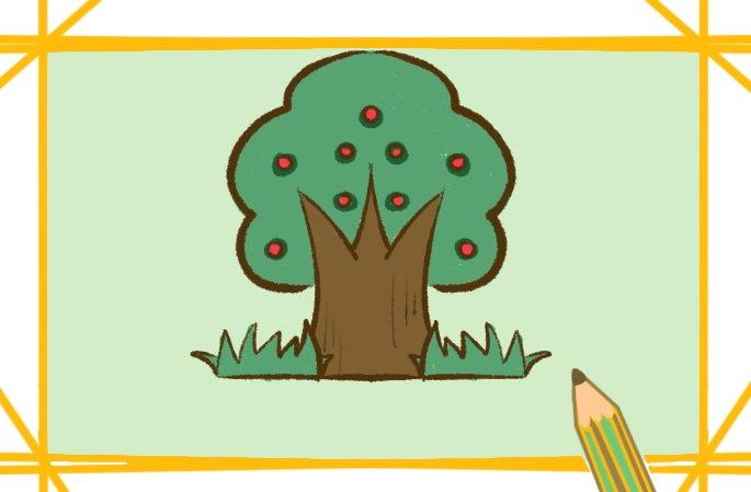 好看的果树简笔画教程步骤图片