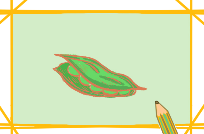 翠绿好看的豌豆上色简笔画要怎么画